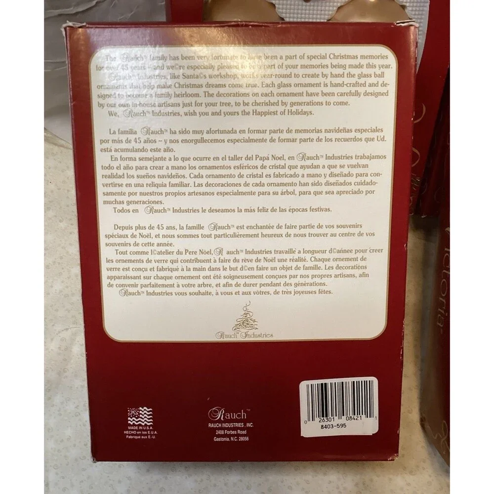 Victoria Collection Ranch USA Glass Golden Christmas Ornaments 4 Boxes 16 Balls